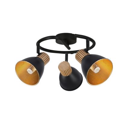 Brilagi - Bodové svítidlo ODENSE 3xE14/10W/230V dřevo/černá