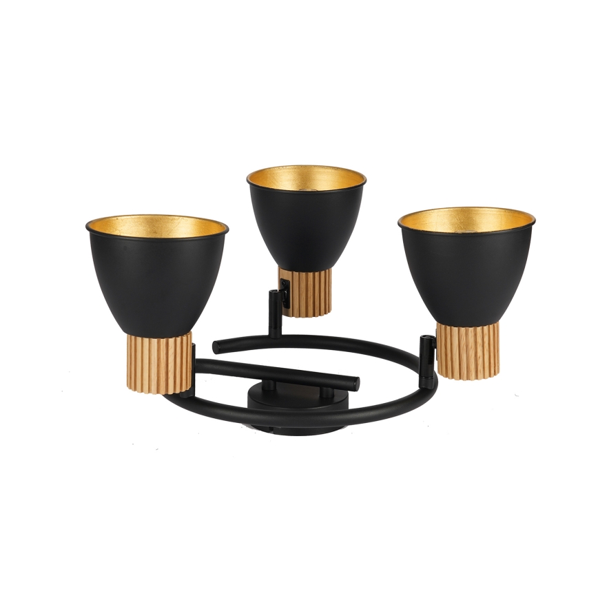 Brilagi - Bodové svítidlo ODENSE 3xE14/10W/230V dřevo/černá