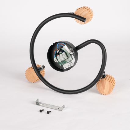 Brilagi - Bodové svítidlo ODENSE 3xE14/10W/230V dřevo/černá