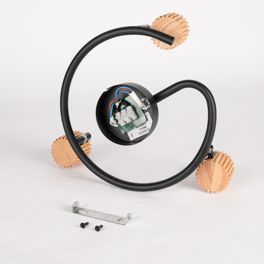 Brilagi - Bodové svítidlo ODENSE 3xE14/10W/230V kaučukovník/černá