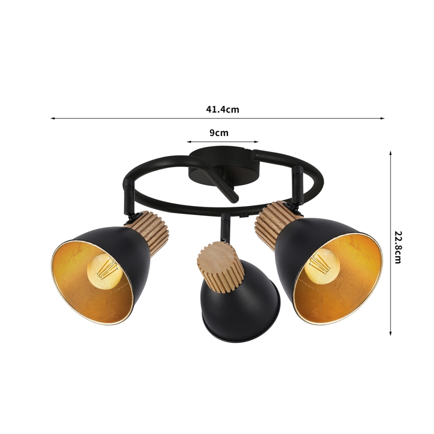 Brilagi - Bodové svítidlo ODENSE 3xE14/10W/230V kaučukovník/černá