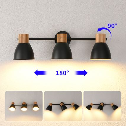 Brilagi - Bodové svítidlo ODENSE 3xE14/10W/230V kaučukovník/černá