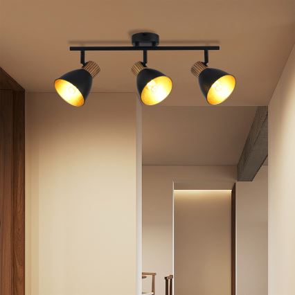 Brilagi - Bodové svítidlo ODENSE 3xE14/10W/230V kaučukovník/černá