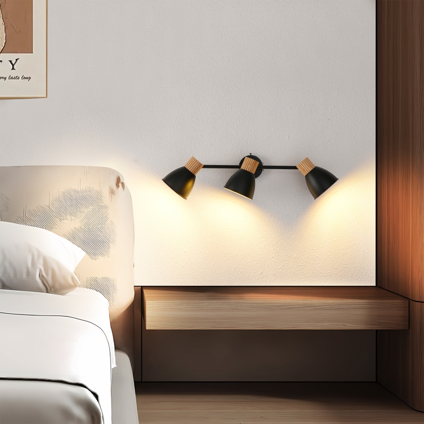 Brilagi - Bodové svítidlo ODENSE 3xE14/10W/230V kaučukovník/černá