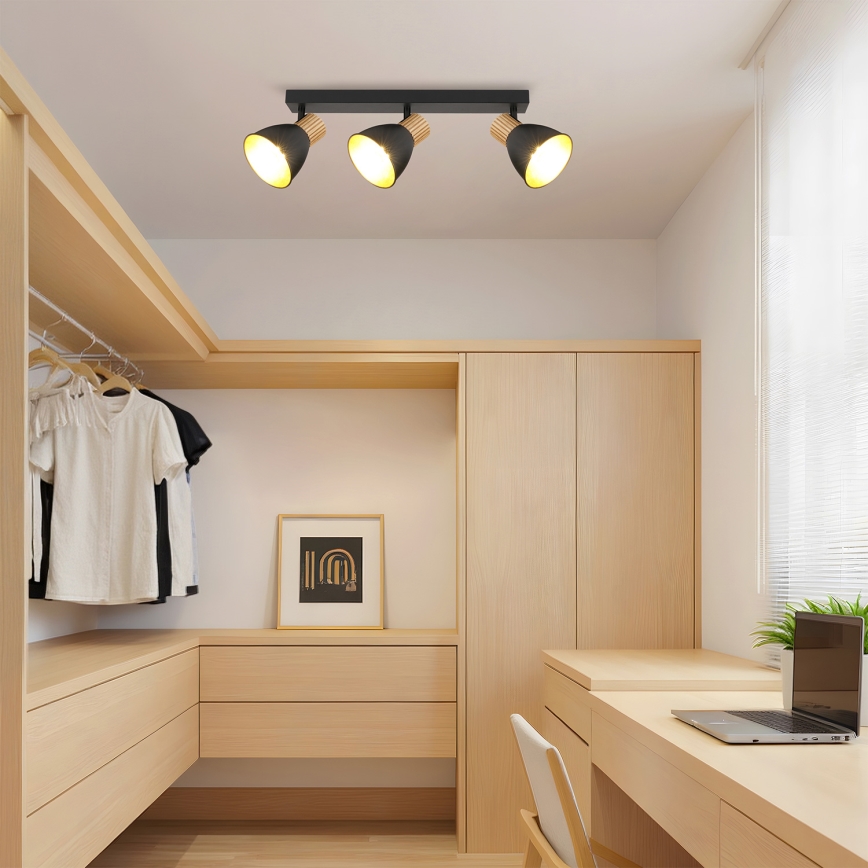 Brilagi - Bodové svítidlo ODENSE 3xE14/10W/230V kaučukovník/černá