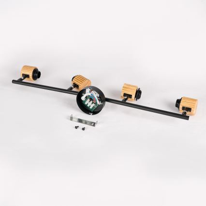 Brilagi - Bodové svítidlo ODENSE 4xE14/10W/230V dřevo/černá