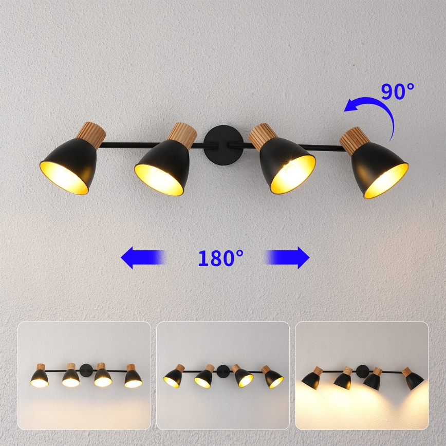 Brilagi - Bodové svítidlo ODENSE 4xE14/10W/230V kaučukovník/černá