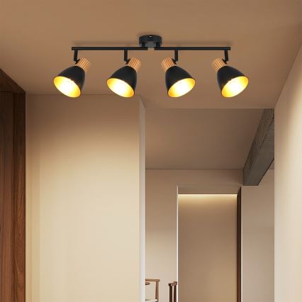 Brilagi - Bodové svítidlo ODENSE 4xE14/10W/230V kaučukovník/černá