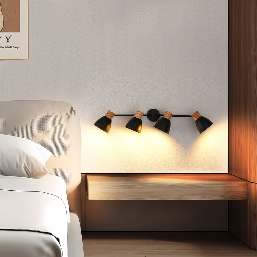 Brilagi - Bodové svítidlo ODENSE 4xE14/10W/230V kaučukovník/černá