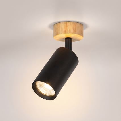 Brilagi - Bodové svítidlo SELE 1xGU10/30W/230V černá/dekor dubu