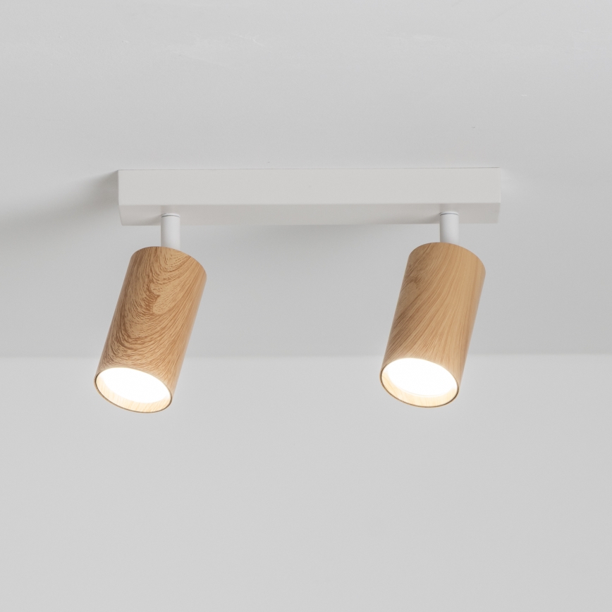 Brilagi - Bodové svítidlo SELE 2xGU10/30W/230V bílá/dekor dubu