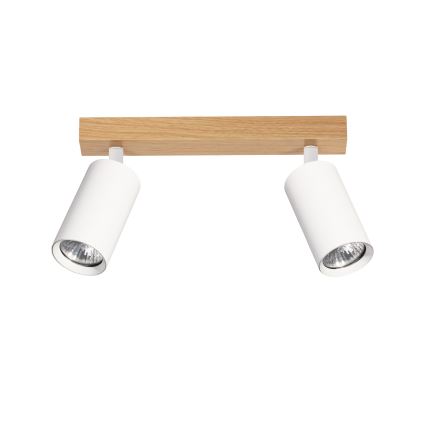 Brilagi - Bodové svítidlo SELE 2xGU10/30W/230V bílá/dekor dubu