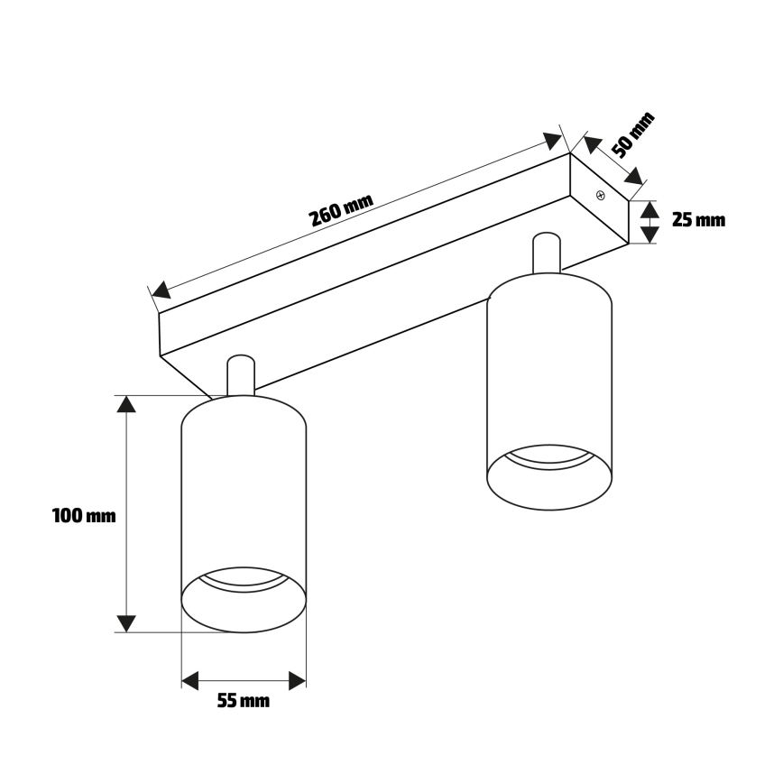 Brilagi - Bodové svítidlo SELE 2xGU10/30W/230V bílá/dekor dubu
