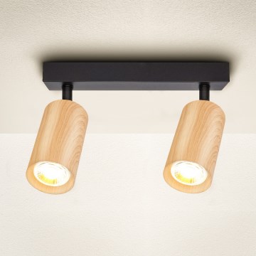 Brilagi - Bodové svítidlo SELE 2xGU10/30W/230V černá/dekor dubu