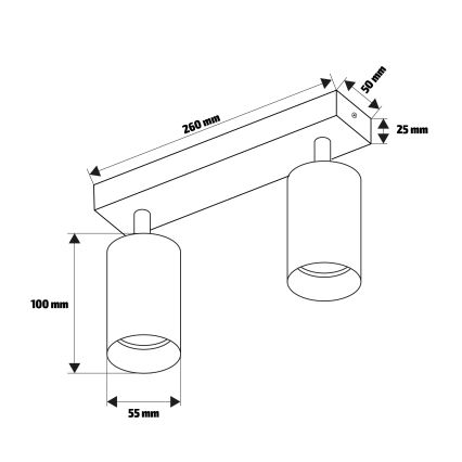 Brilagi - Bodové svítidlo SELE 2xGU10/30W/230V černá
