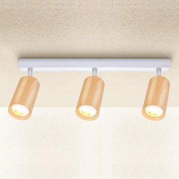 Brilagi - Bodové svítidlo SELE 3xGU10/30W/230V bílá/dekor dubu
