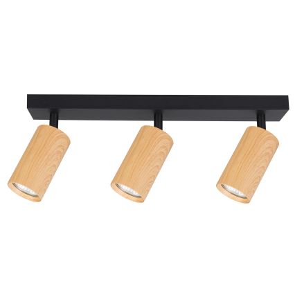 Brilagi - Bodové svítidlo SELE 3xGU10/30W/230V černá/dekor dubu