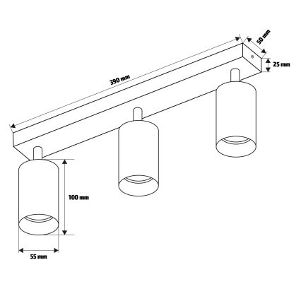 Brilagi - Bodové svítidlo SELE 3xGU10/30W/230V černá