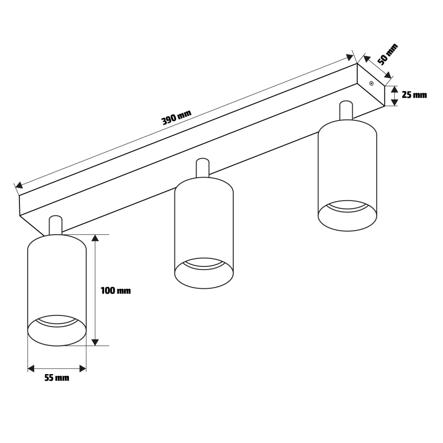 Brilagi - Bodové svítidlo SELE 3xGU10/30W/230V černá