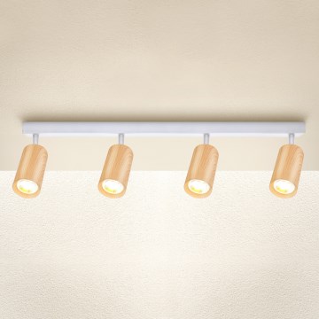 Brilagi - Bodové svítidlo SELE 4xGU10/30W/230V bílá/dekor dubu