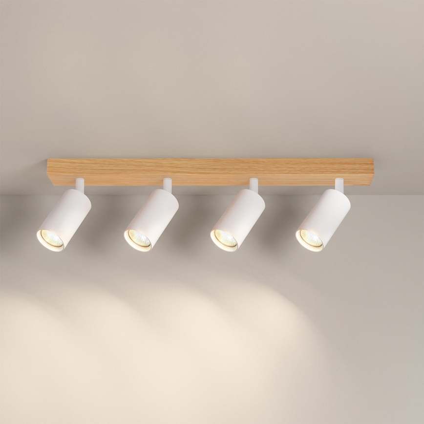 Brilagi - Bodové svítidlo SELE 4xGU10/30W/230V bílá/dekor dubu