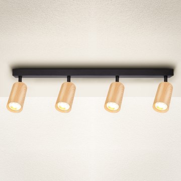 Brilagi - Bodové svítidlo SELE 4xGU10/30W/230V černá/dekor dubu