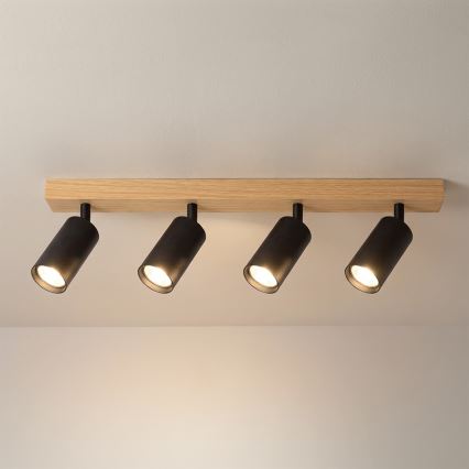 Brilagi - Bodové svítidlo SELE 4xGU10/30W/230V černá/dekor dubu