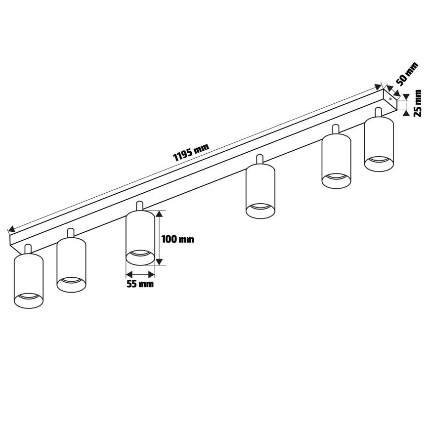 Brilagi - Bodové svítidlo SELE 6xGU10/30W/230V černá/zlatá