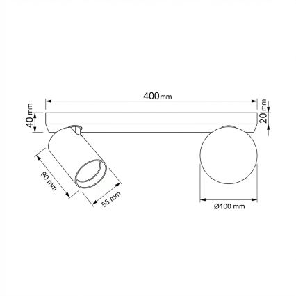 Brilagi - Bodové svítidlo SELE BALL 1xGU10/30W/230V + 1xG9/10W černá
