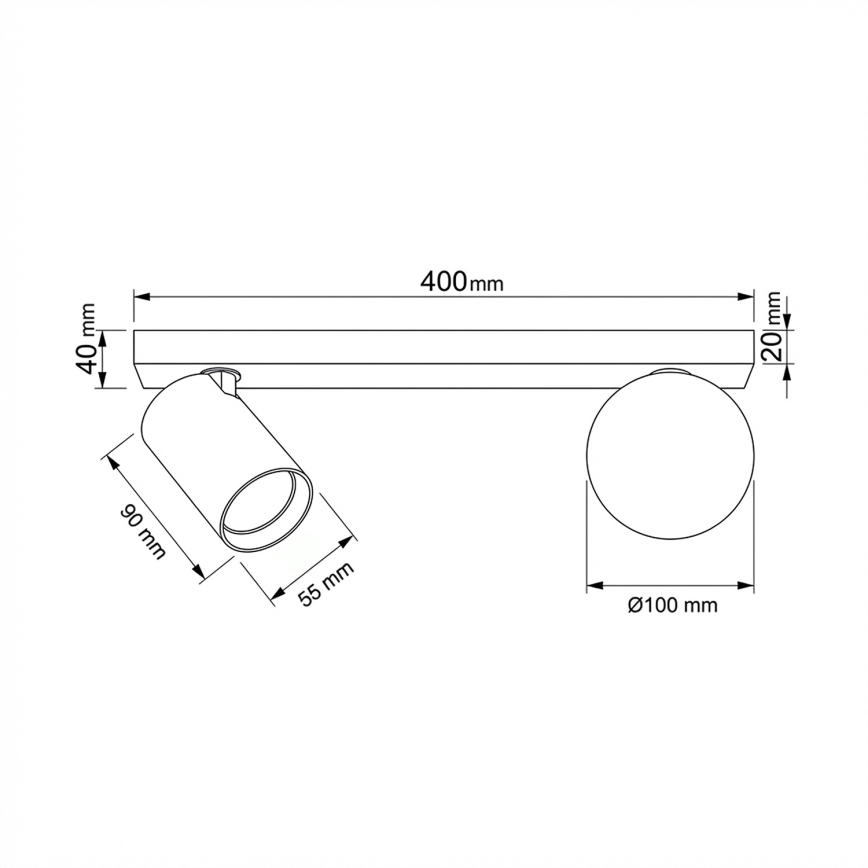 Brilagi - Bodové svítidlo SELE BALL 1xGU10/30W/230V + 1xG9/10W černá