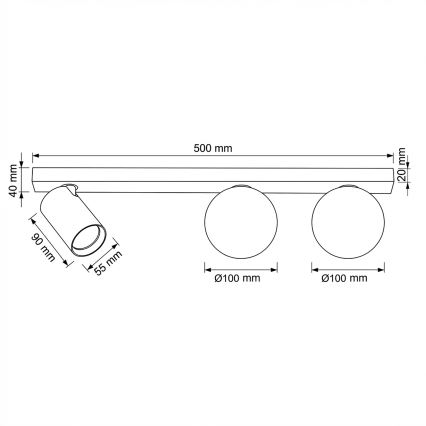 Brilagi - Bodové svítidlo SELE BALL 1xGU10/30W/230V + 2xG9/10W černá