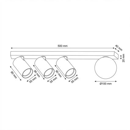 Brilagi - Bodové svítidlo SELE BALL 3xGU10/30W/230V + 1xG9/10W bílá
