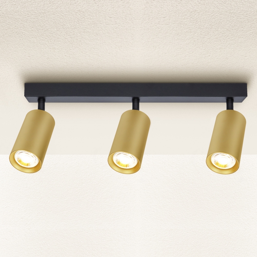 Brilagi - Bodové svítidlo SELE GOLDEN 3xGU10/30W/230V černá/zlatá