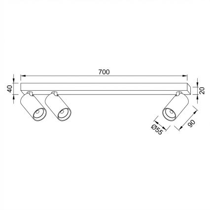 Brilagi - Bodové svítidlo SELE LONG 3xGU10/30W/230V bílá