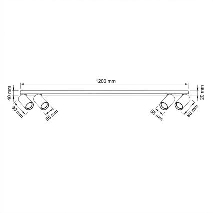Brilagi - Bodové svítidlo SELE LONG 4xGU10/30W/230V černá