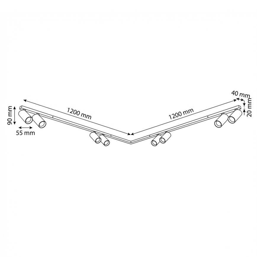 Brilagi - Bodové svítidlo SELE LONG 8xGU10/30W/230V černá