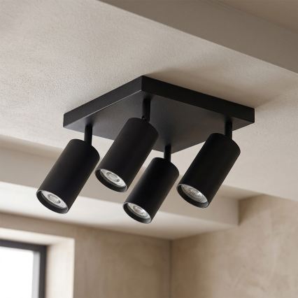 Brilagi - Bodové svítidlo SELE SQUARE 4xGU10/30W/230V černá