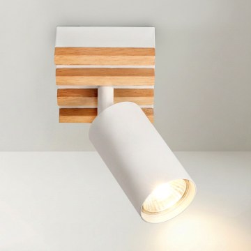 Brilagi - Bodové svítidlo SELE WOOD 1xGU10/30W/230V bílá/dřevo