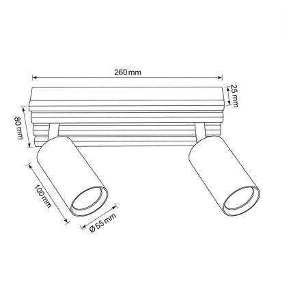 Brilagi - Bodové svítidlo SELE WOOD 2xGU10/30W/230V bílá/dřevo