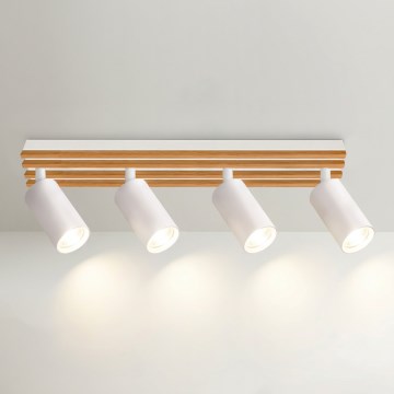Brilagi - Bodové svítidlo SELE WOOD 4xGU10/30W/230V bílá/dřevo