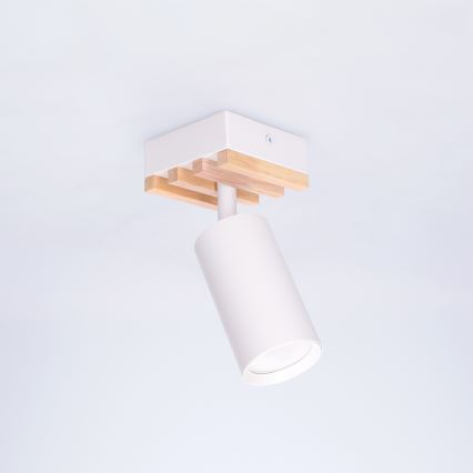 Brilagi - Bodové svítidlo SELE WOOD ACOUSTIC 1xGU10/30W/230V bílá/dřevo