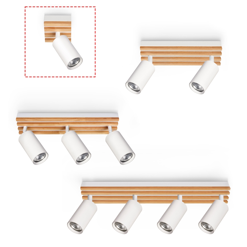 Brilagi - Bodové svítidlo SELE WOOD ACOUSTIC 1xGU10/30W/230V bílá/dřevo