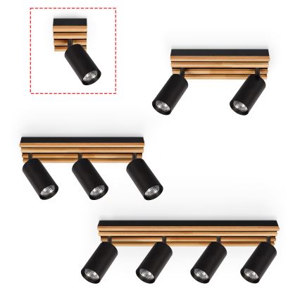 Brilagi - Bodové svítidlo SELE WOOD ACOUSTIC 1xGU10/30W/230V černá/dřevo