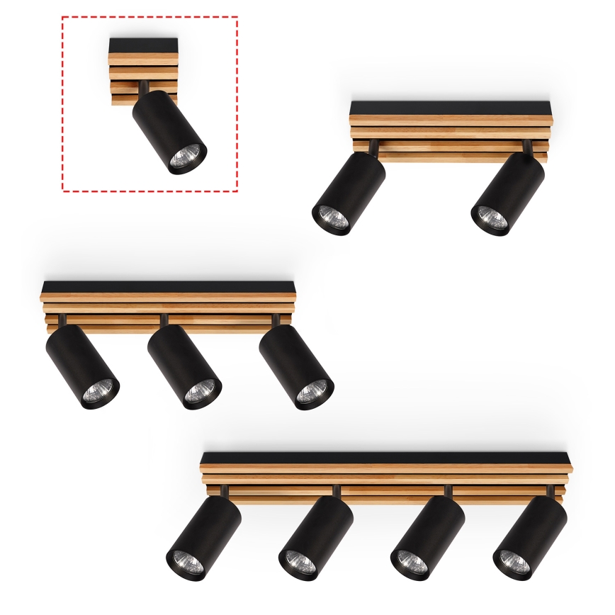Brilagi - Bodové svítidlo SELE WOOD ACOUSTIC 1xGU10/30W/230V černá/dřevo
