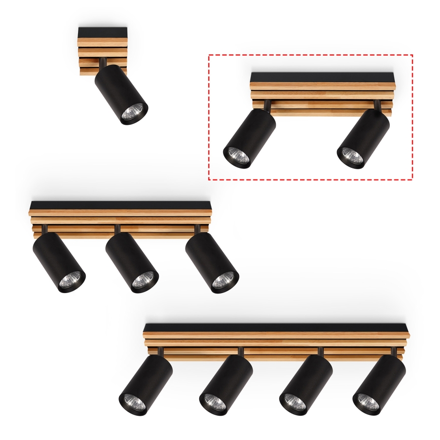 Brilagi - Bodové svítidlo SELE WOOD ACOUSTIC 2xGU10/30W/230V černá/dřevo