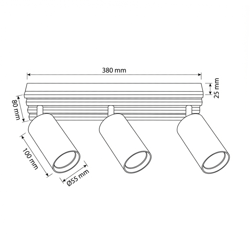 Brilagi - Bodové svítidlo SELE WOOD ACOUSTIC 3xGU10/30W/230V černá/dřevo