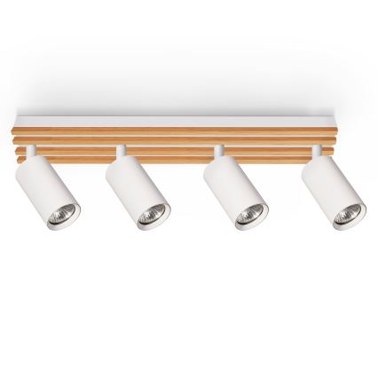 Brilagi - Bodové svítidlo SELE WOOD ACOUSTIC 4xGU10/30W/230V bílá/dřevo