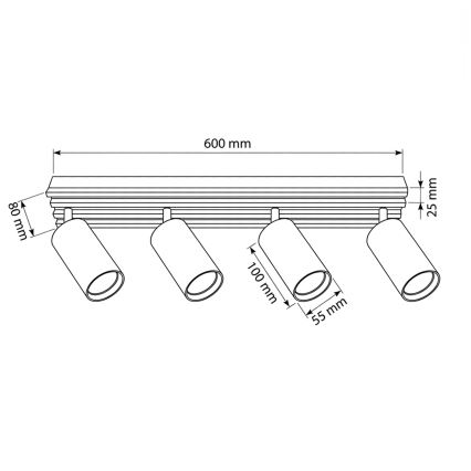 Brilagi - Bodové svítidlo SELE WOOD ACOUSTIC 4xGU10/30W/230V bílá/dřevo