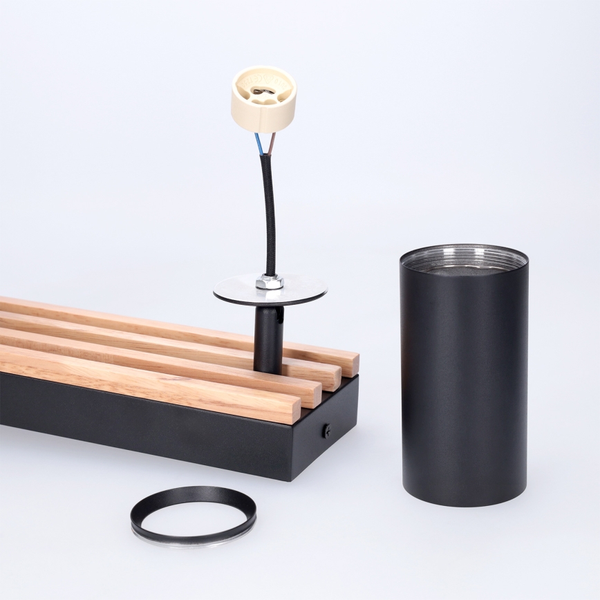 Brilagi - Bodové svítidlo SELE WOOD ACOUSTIC 4xGU10/30W/230V černá/dřevo