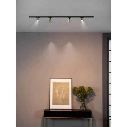 Brilagi - Bodové svítidlo v lištovém systému HUSKY 4xGU10/10W/230V černá/zlatá